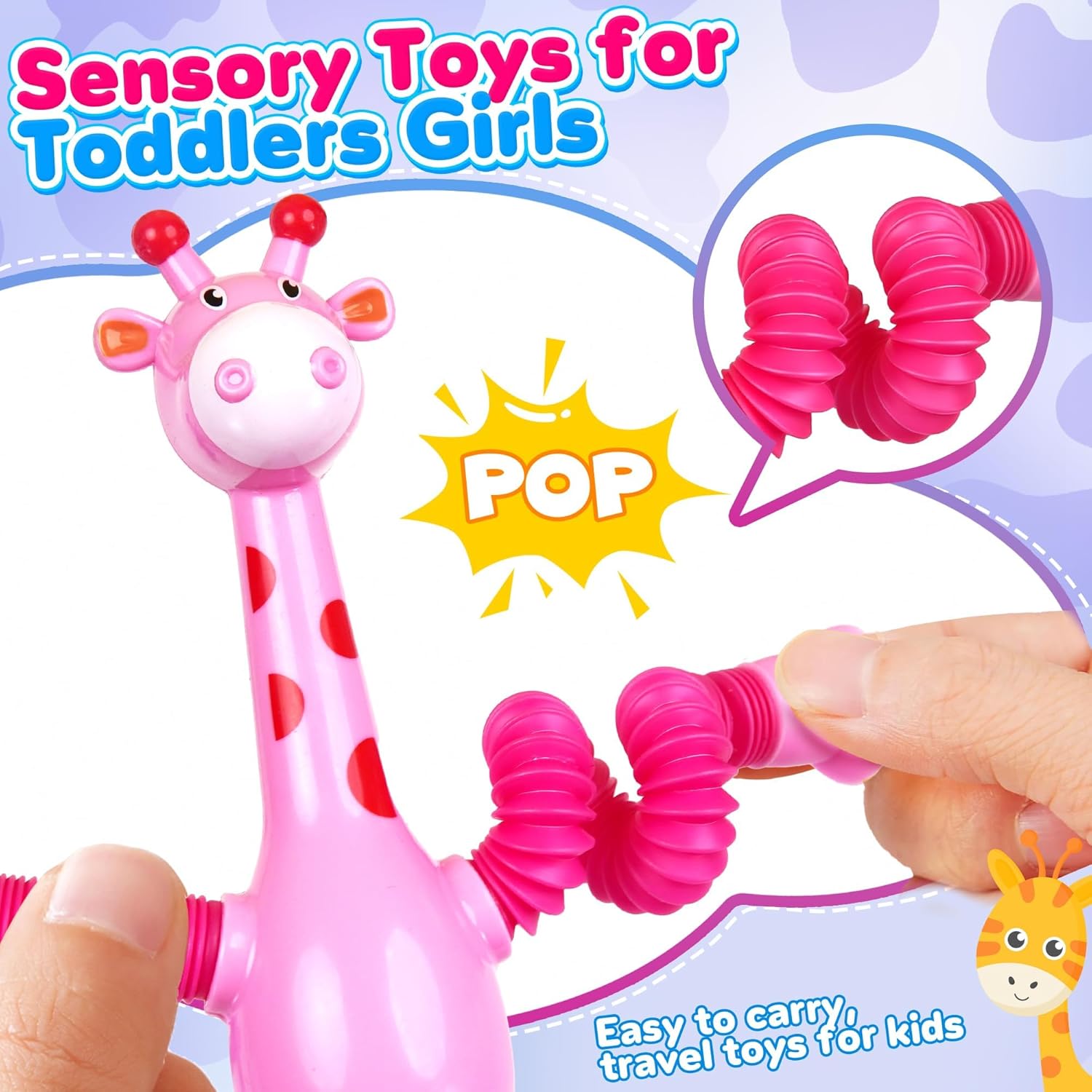 Giraffe Sensory Travel Toys 4P - Travel Accessories Gift Basket review and price