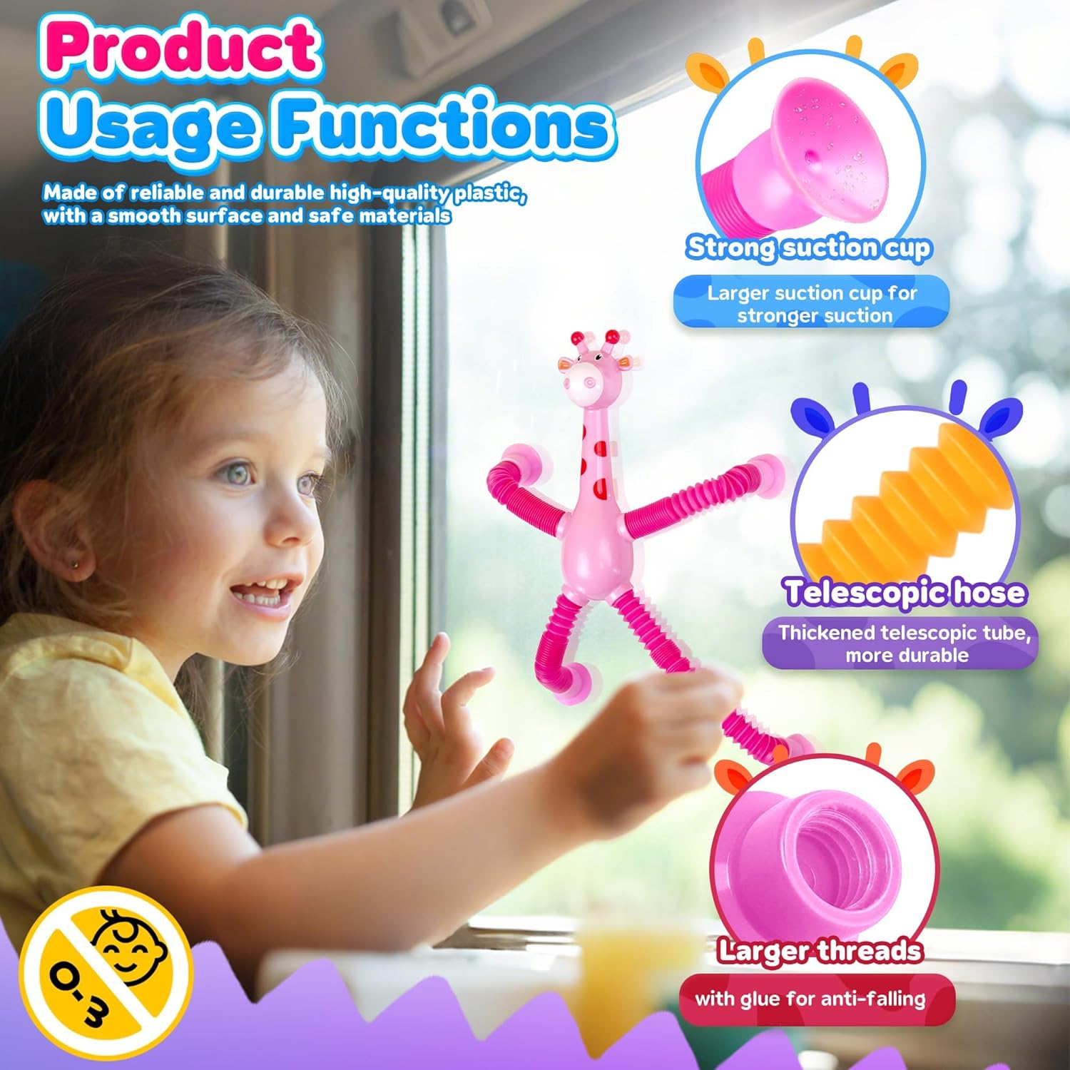 Giraffe Sensory Travel Toys 4P - Travel Accessories Gift Basket review and price