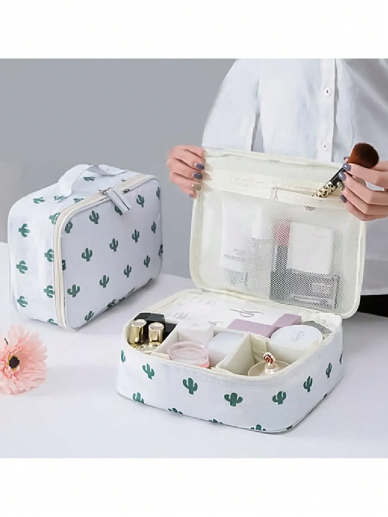 1 Pcs Cactus Print Waterproof  - Travel Accessories Toiletries review and price