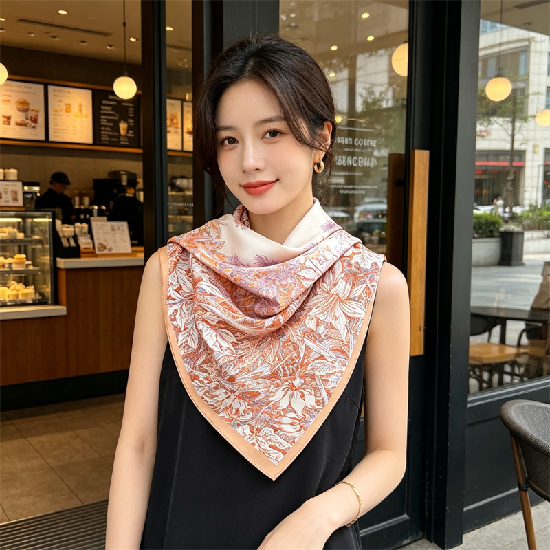 Soft Silk Scarf Women Square B - Travel Accessories Gifts For Women review and price