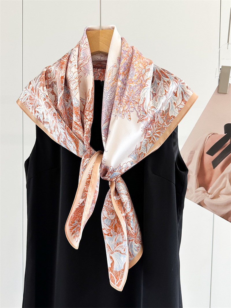 Soft Silk Scarf Women Square B - Travel Accessories Gifts For Women review and price